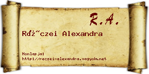 Réczei Alexandra névjegykártya